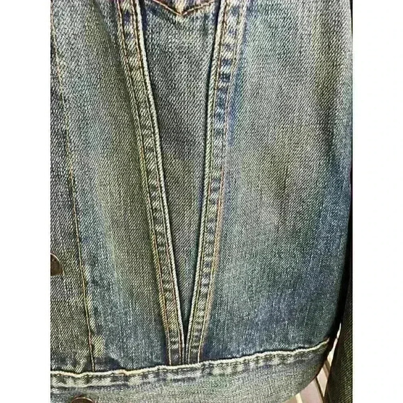 Vintage Extra Small GAP Y2K Dark Denim Jean Jacket - Picture 4 of 7